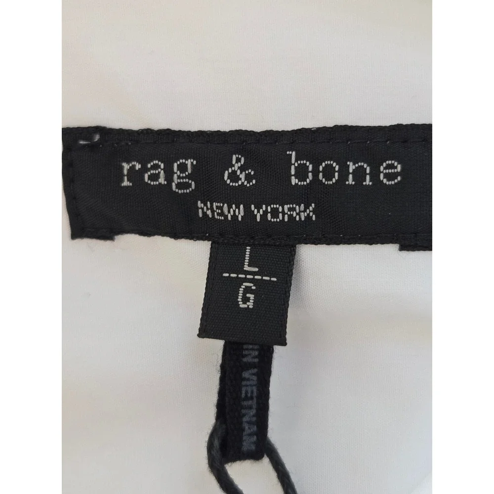 rag & bone Maxine Button Down Shirt Women Large White NWT $228 WAW22PA050PO50